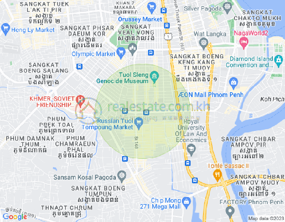 万景岗3分区（BKK3), 波哥堪, 金边地图