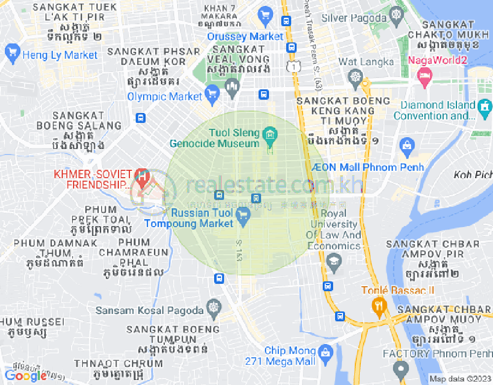 万景岗3分区（BKK3), 波哥堪, 金边地图