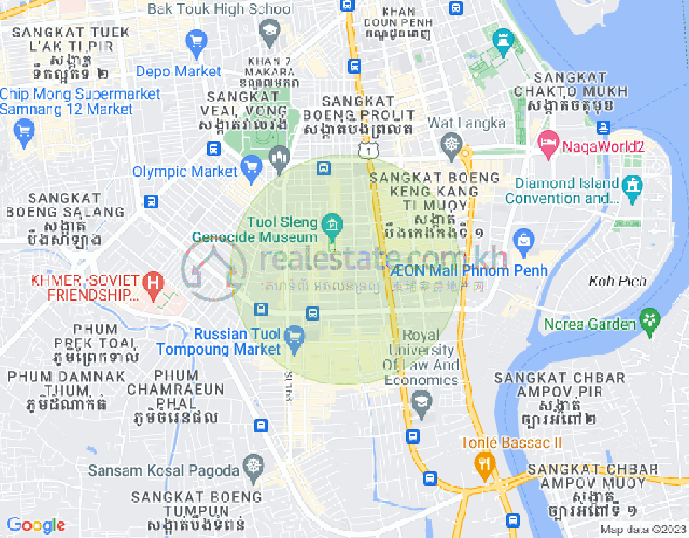 Mapa: BKK 1, Boeng Keng Kang, Phnom Penh