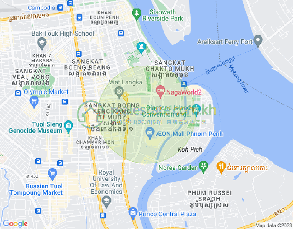 แผนที่ โตนเลบาสัก, จัมการมอน, พนมเปญ