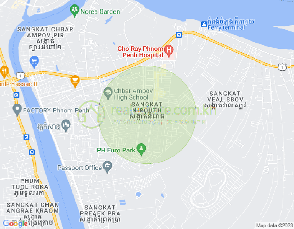 ニロート, チバーアンポウ, プノンペンの地図