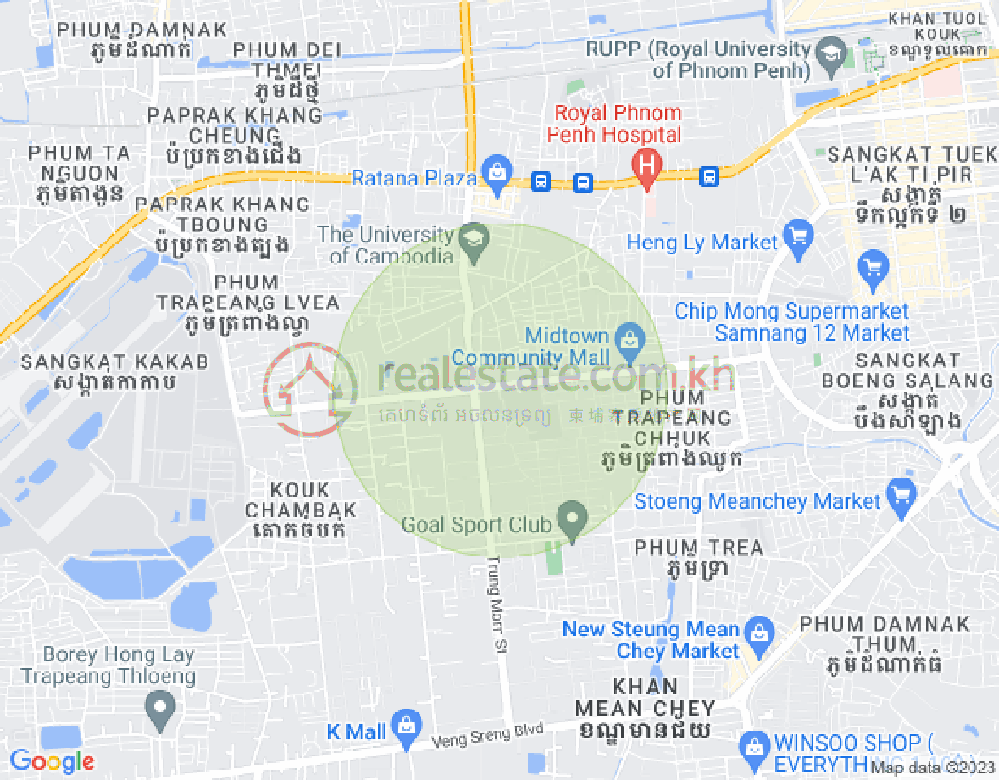 Mapa: Tuek Thla, Sen Sok, Phnom Penh