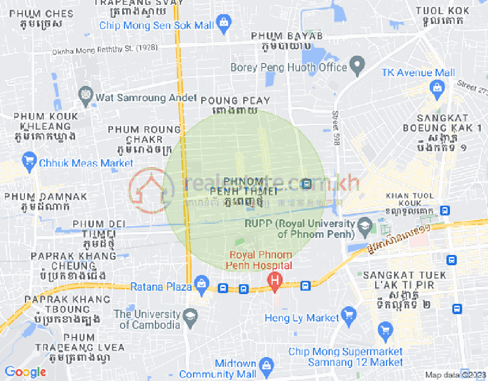 Mapa: Phnom Penh Thmey, Sen Sok, Phnom Penh