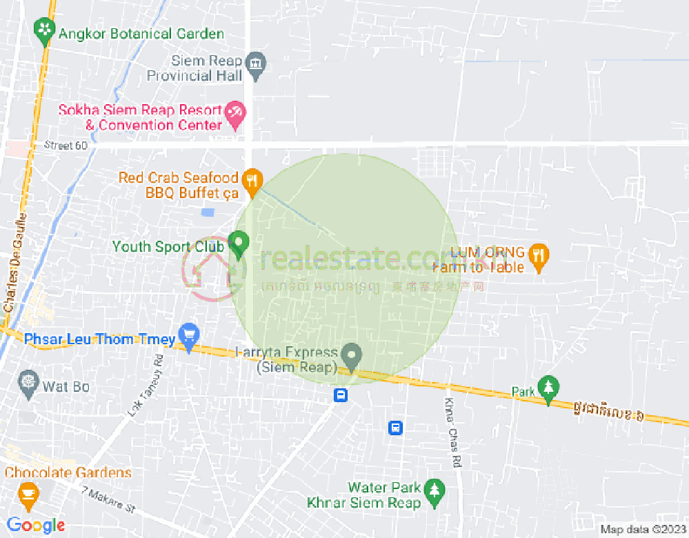 Map of Twin road Tlok Orn Dong, Sla Kram, Siem Reap