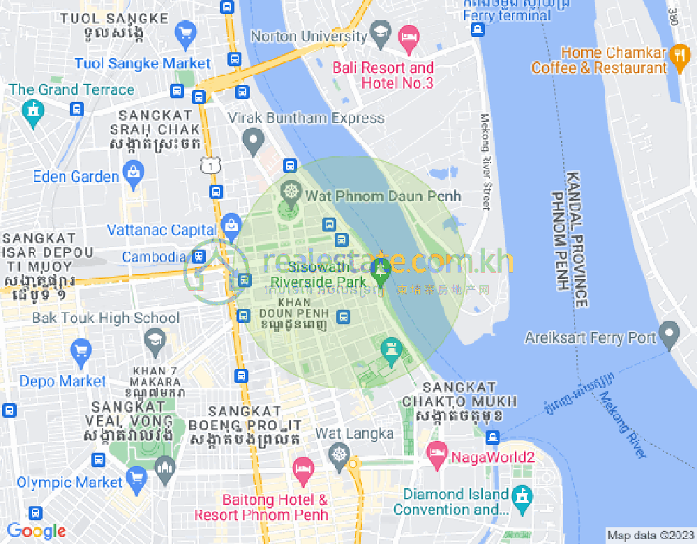 プサーカンダル1, ドーンペン, プノンペンの地図