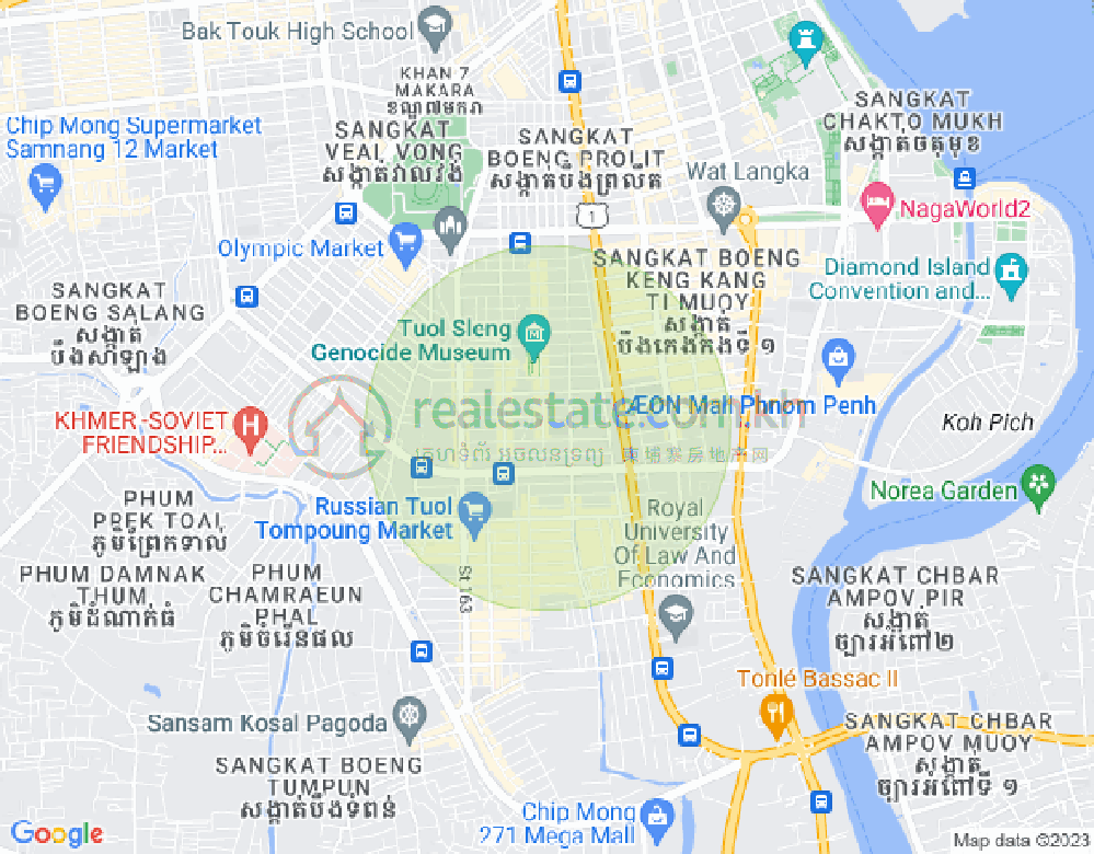 Mapa: BKK 3, Boeng Keng Kang, Phnom Penh