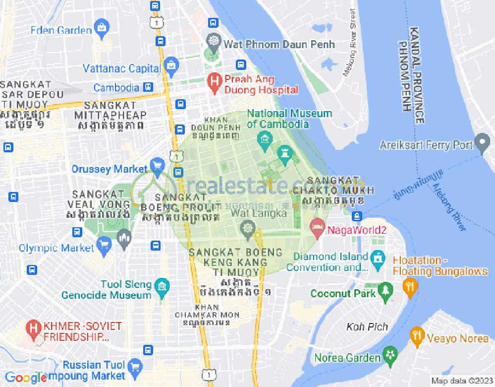 Mapa: Chey Chumneah, Daun Penh, Phnom Penh