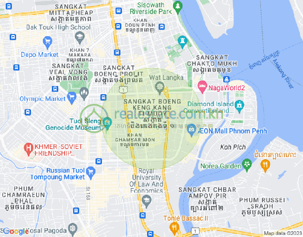 万景岗1分区（BKK1), 波哥堪, 金边地图