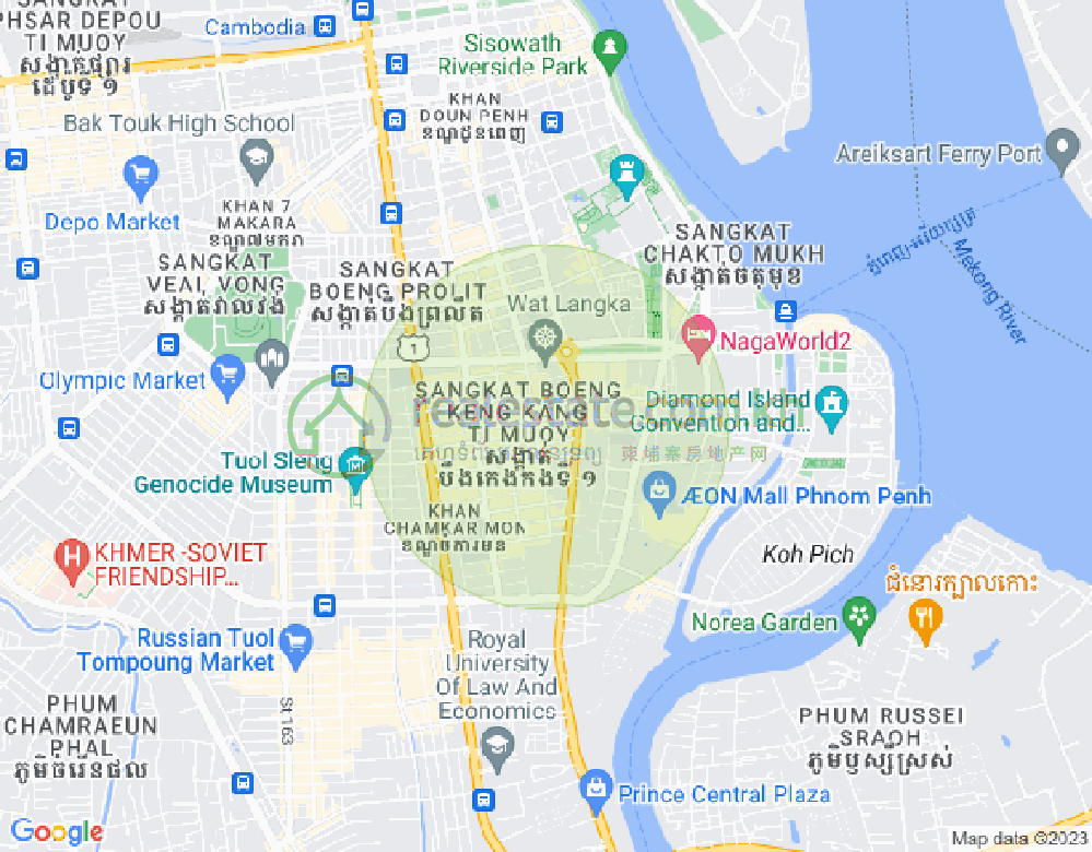 Map of BKK 2, Boeng Keng Kang, Phnom Penh