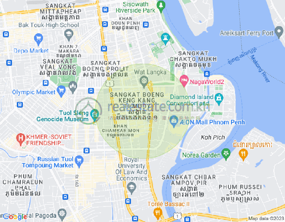 만경강2부구(BKK2), 벙껭깡, 프놈펜 지도