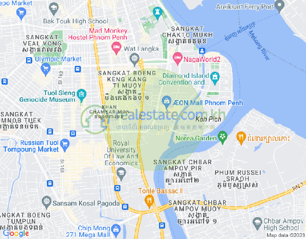 แผนที่ โตนเลบาสัก, จัมการมอน, พนมเปญ