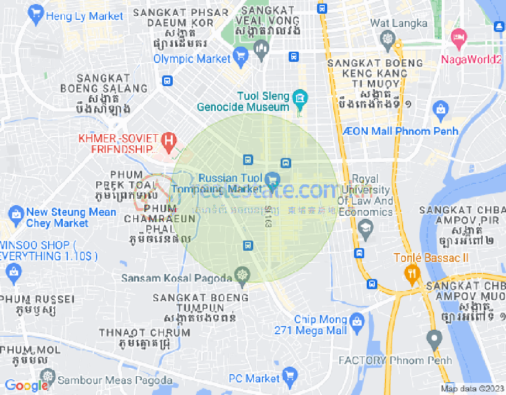 Map of Toul Tum Poung 1, Chamkarmon, Phnom Penh