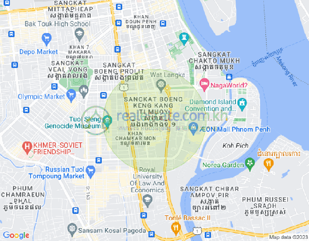 Mapa: BKK 1, Boeng Keng Kang, Phnom Penh