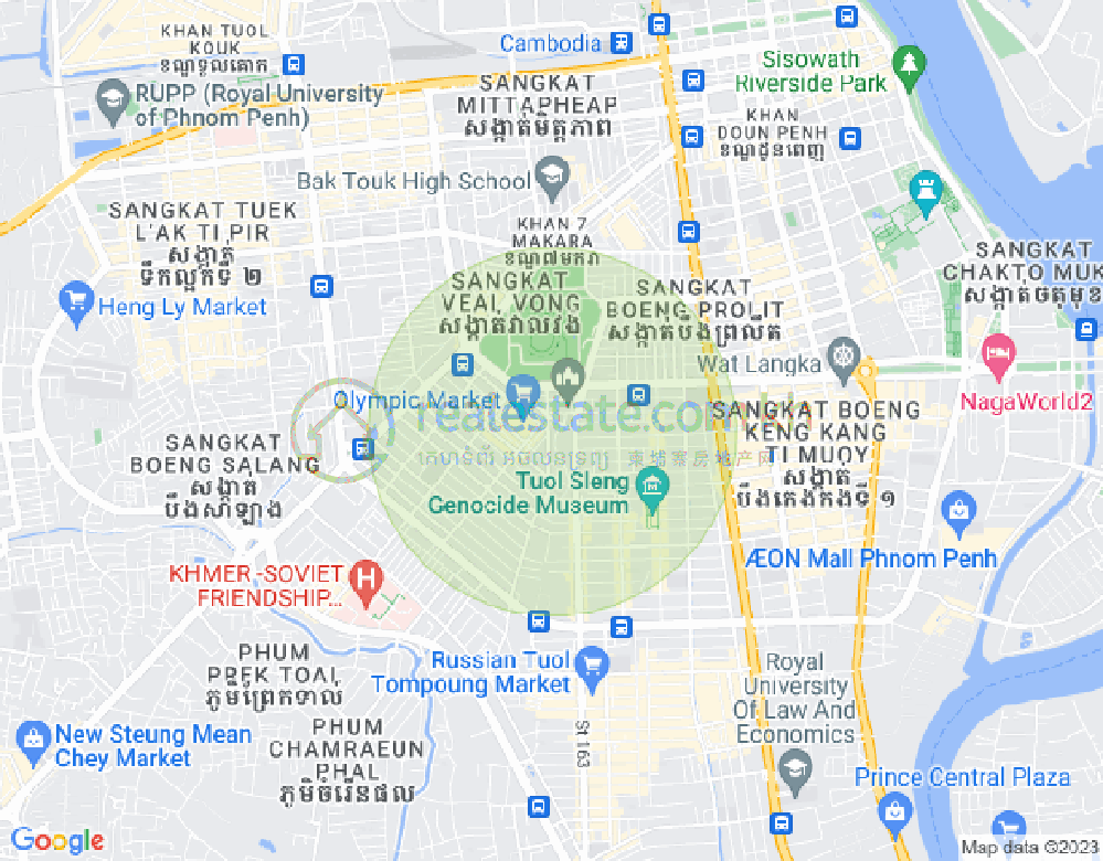Map of Olympic, Boeng Keng Kang, Phnom Penh