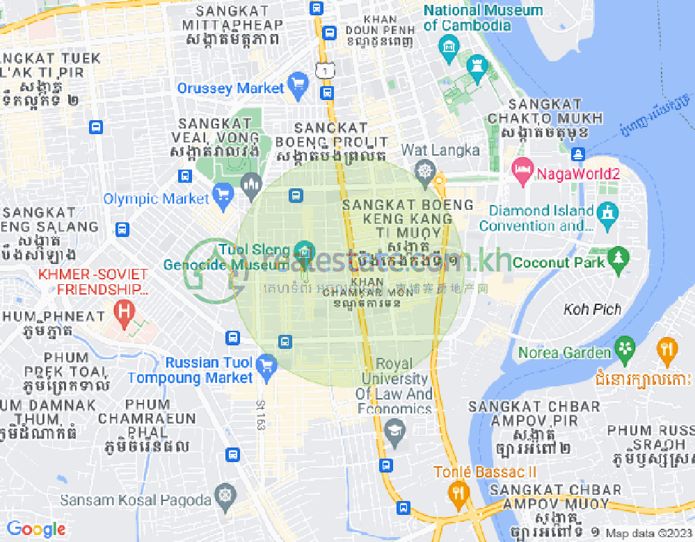 BKK 3, ボンケンコン, プノンペンの地図
