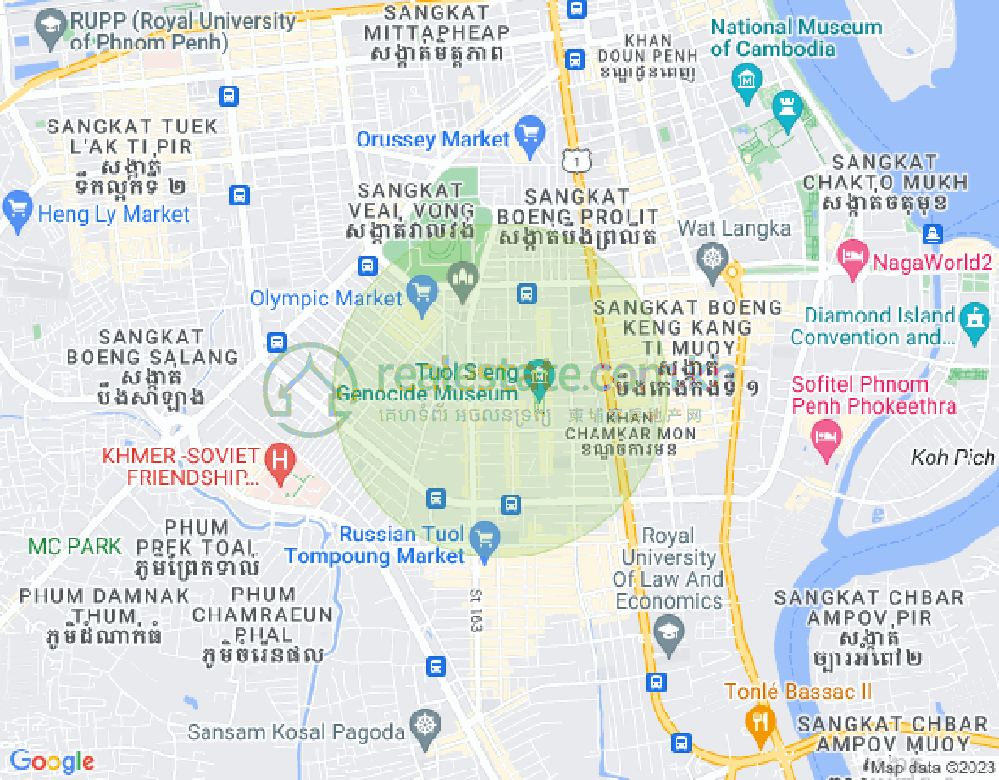 万景岗3分区（BKK3), 波哥堪, 金边地图