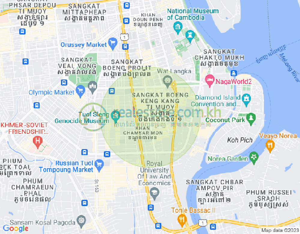 Map of BKK 1, Boeng Keng Kang, Phnom Penh