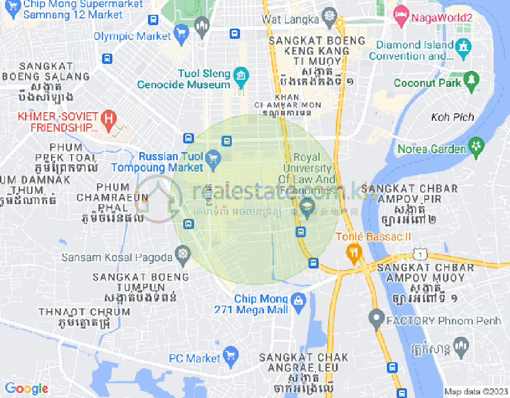 Carte de Toul Tum Poung 1, Chamkarmon, Phnom Penh