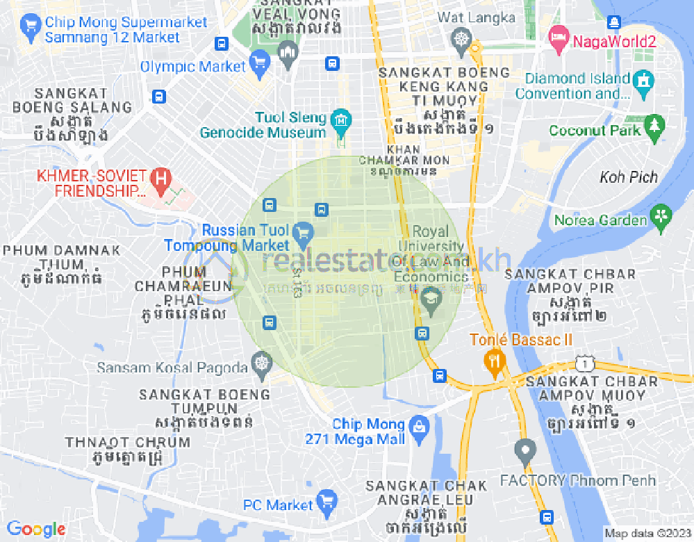 Map of Toul Tum Poung 1, Chamkarmon, Phnom Penh