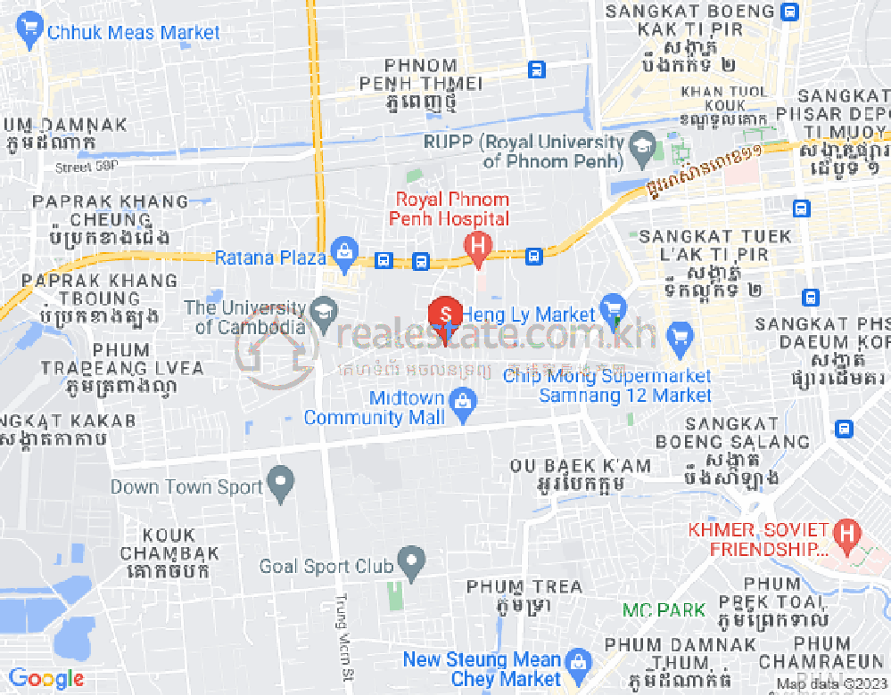 Map of Tuek Thla, Sen Sok, Phnom Penh