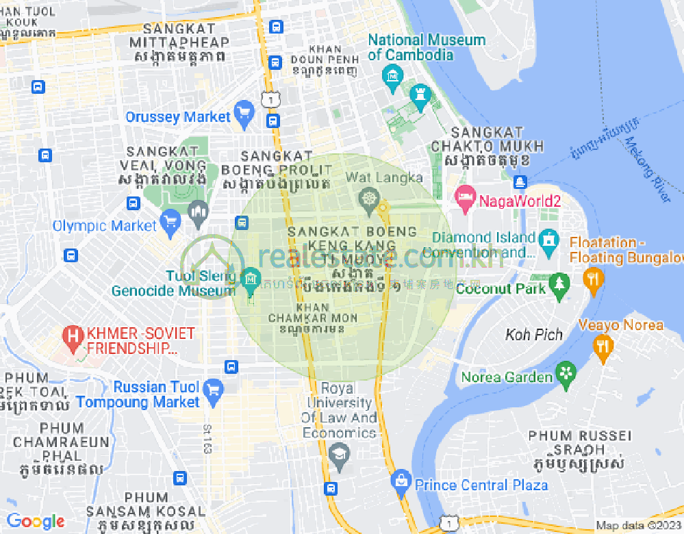 BKK 1, ボンケンコン, プノンペンの地図