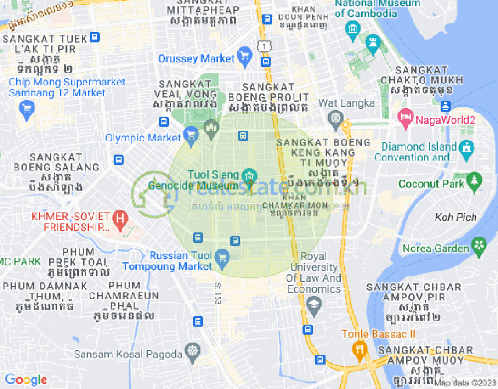 万景岗3分区（BKK3), 波哥堪, 金边地图