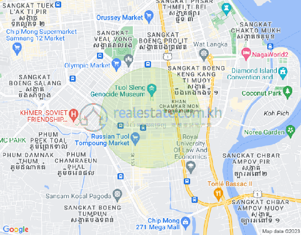 万景岗3分区（BKK3), 波哥堪, 金边地图