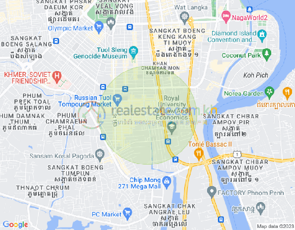 Map of Boeung Trabek, Chamkarmon, Phnom Penh