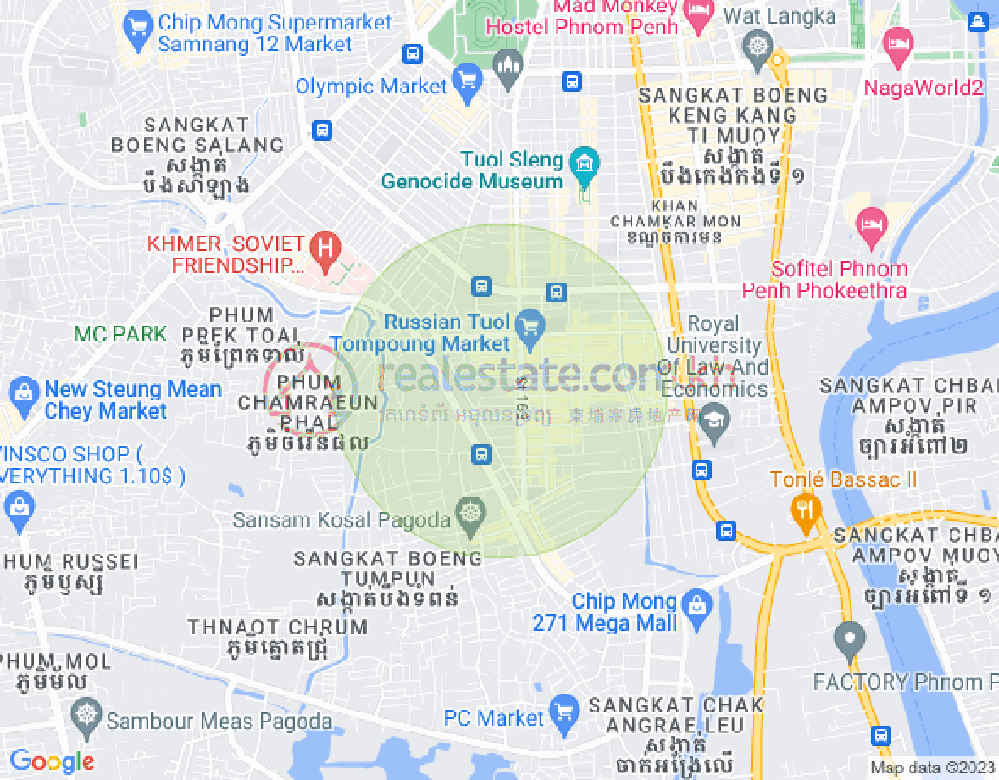 Map of Toul Tum Poung 1, Chamkarmon, Phnom Penh