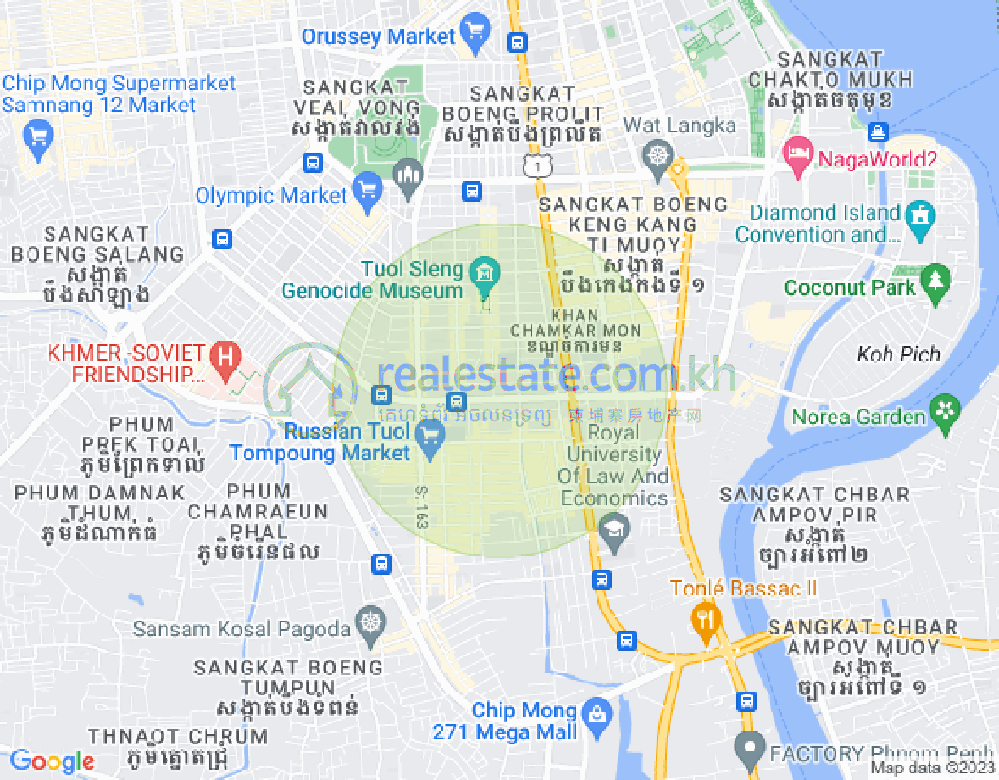 万景岗3分区（BKK3), 波哥堪, 金边地图