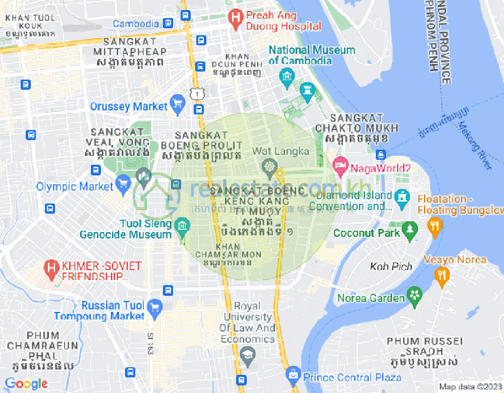 Map of BKK 1, Boeng Keng Kang, Phnom Penh