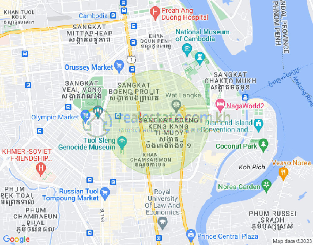 Map of BKK 1, Boeng Keng Kang, Phnom Penh