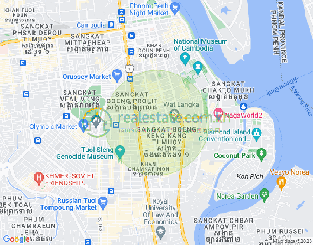万景岗1分区（BKK1), 波哥堪, 金边地图