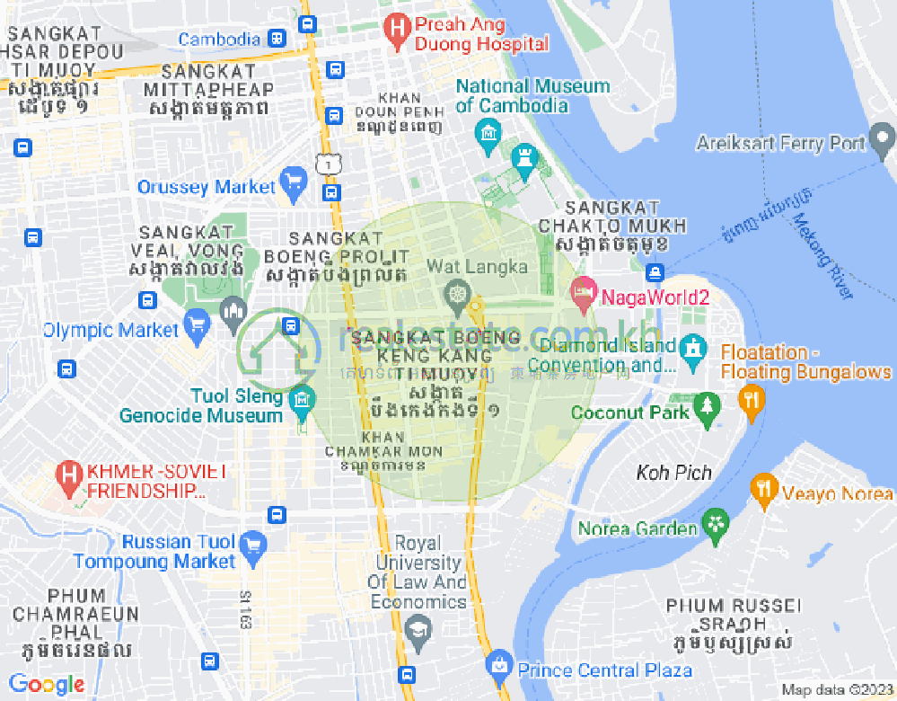 万景岗1分区（BKK1), 波哥堪, 金边地图