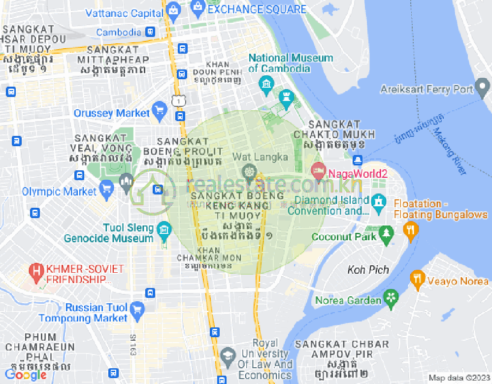 Mapa: BKK 1, Boeng Keng Kang, Phnom Penh