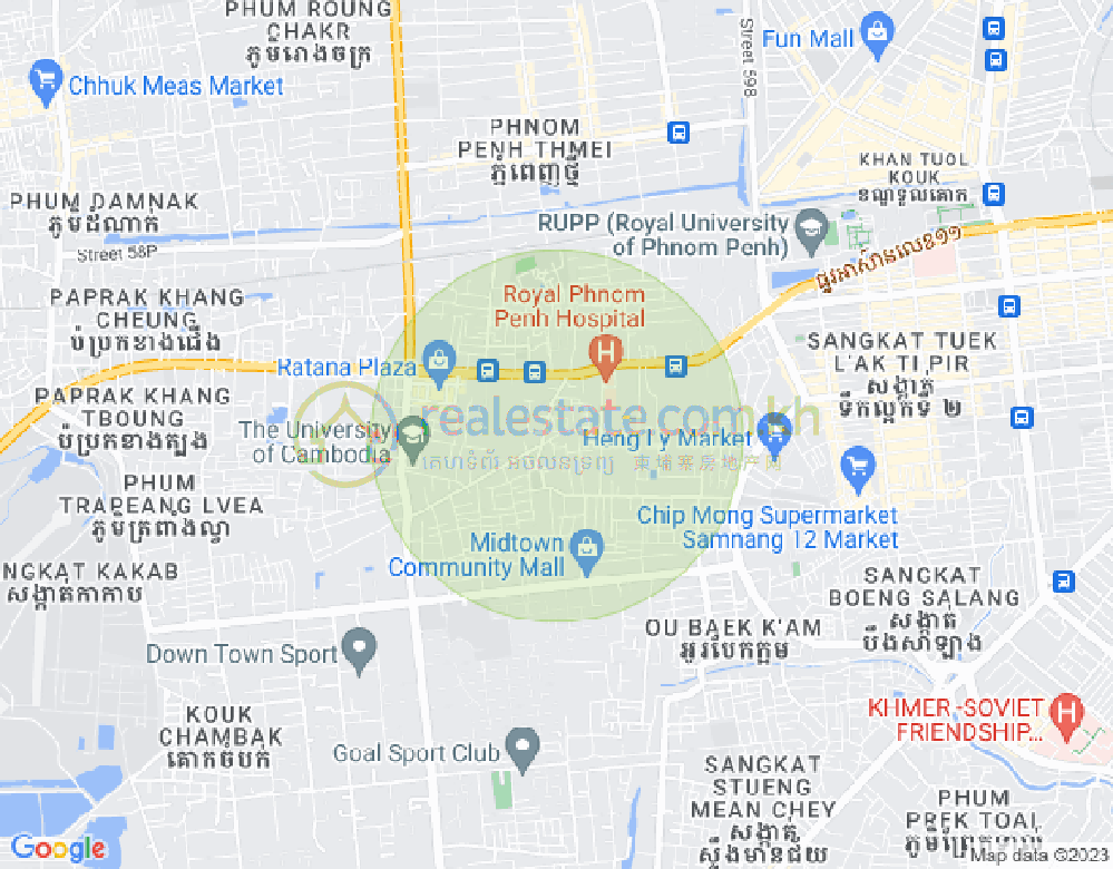 Krang Thnong分区, 森速区, 金边地图