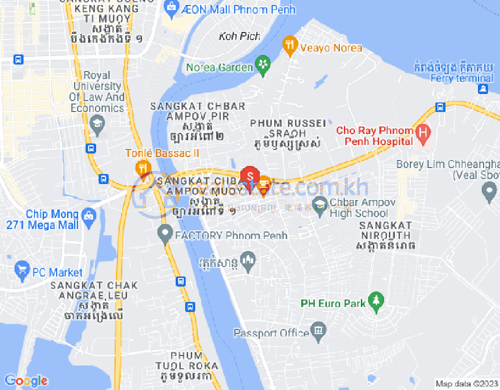 แผนที่ Chbar Ampov II, จบาร์อำเปา, พนมเปญ