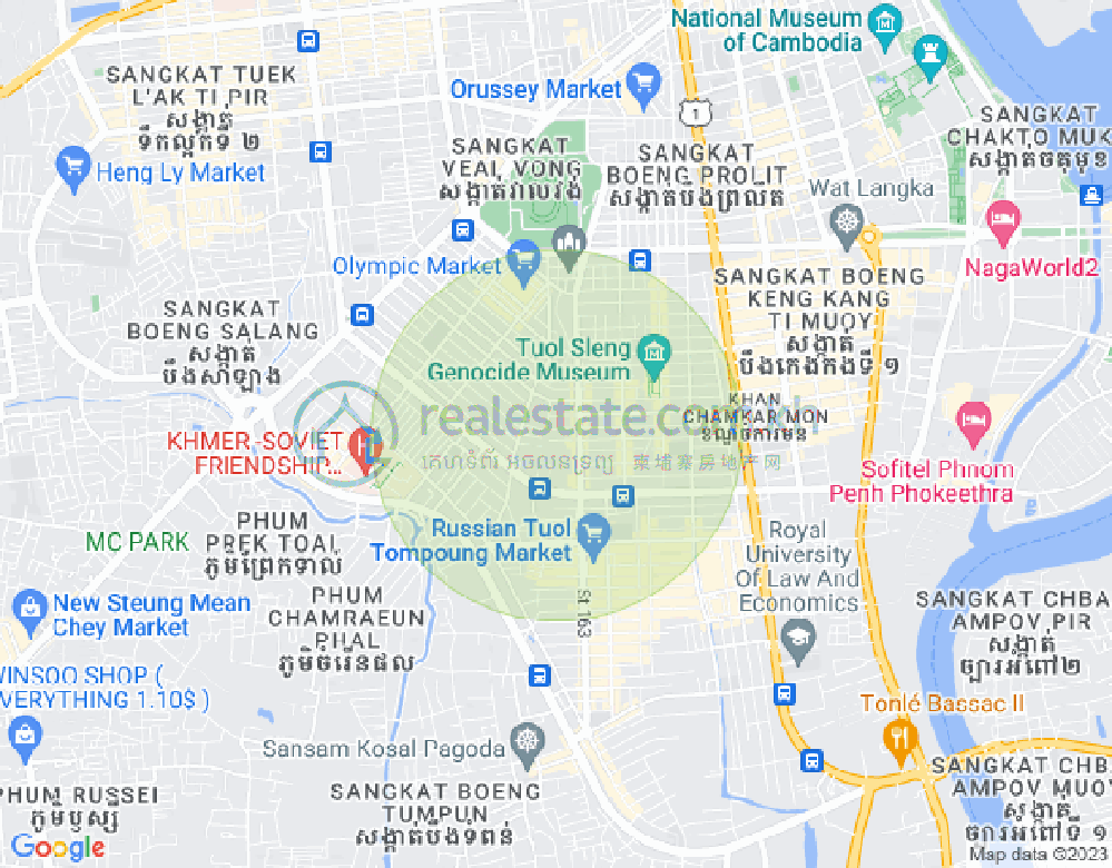 Mapa: BKK 1, Boeng Keng Kang, Phnom Penh