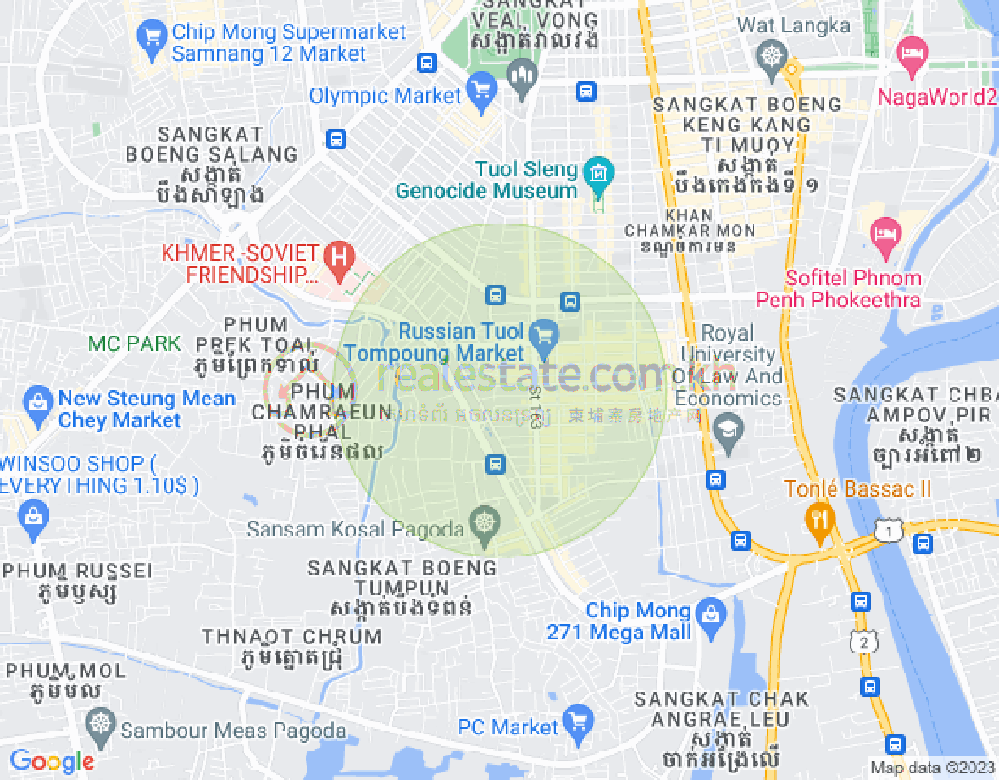 Map of Toul Tum Poung 1, Chamkarmon, Phnom Penh