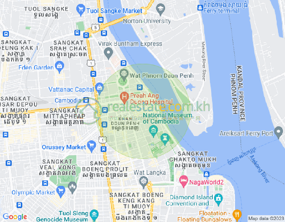 Map of Phsar Chas, Daun Penh, Phnom Penh