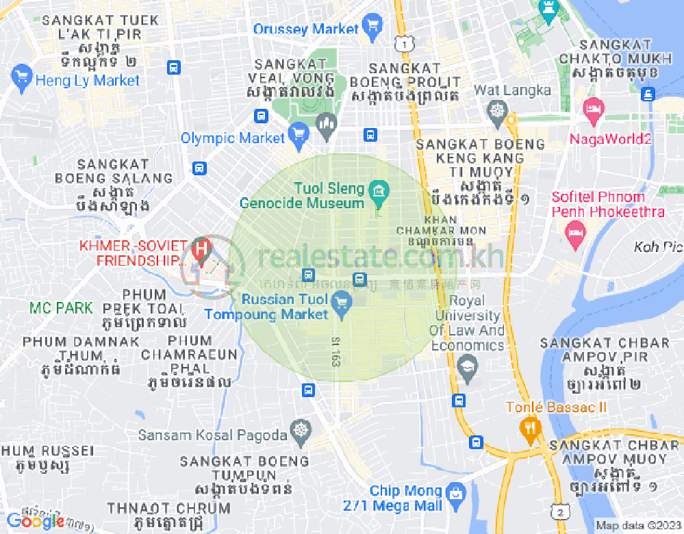 Map of Toul Tum Poung 1, Chamkarmon, Phnom Penh
