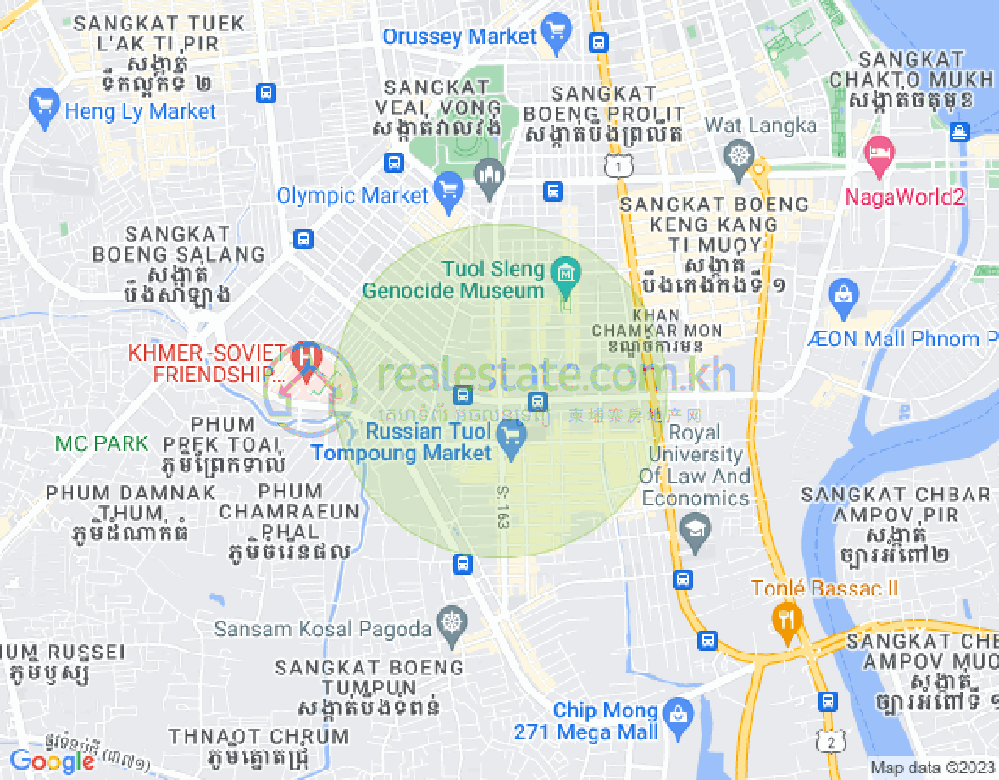 Carte de BKK 1, Boeng Keng Kang, Phnom Penh