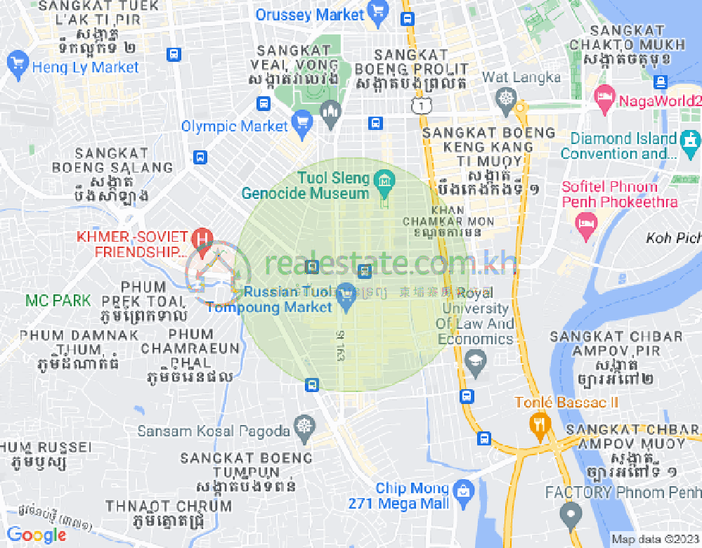 Mapa: Boeung Kak 1, Toul Kork, Phnom Penh
