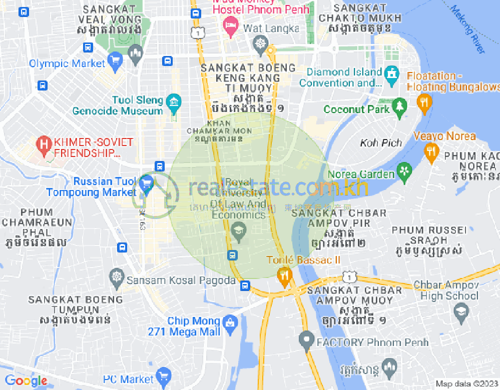 Map of BKK 1, Boeng Keng Kang, Phnom Penh