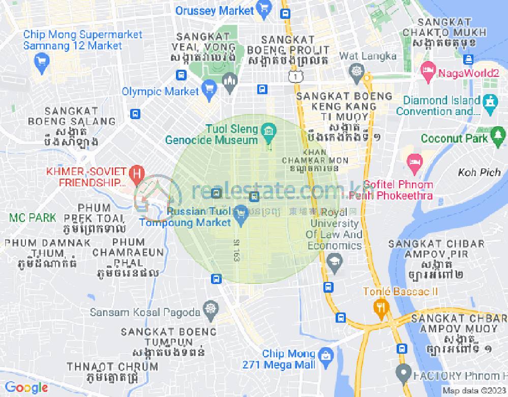 Mapa: Boeung Kak 1, Toul Kork, Phnom Penh