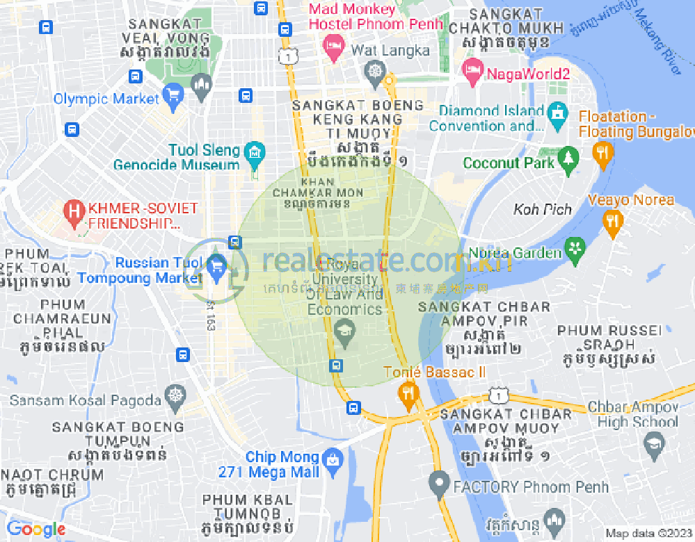 Mapa: BKK 1, Boeng Keng Kang, Phnom Penh