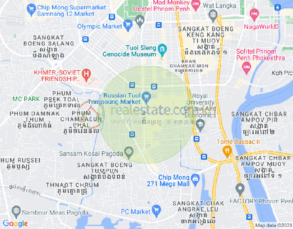 Carte de Toul Tum Poung 1, Chamkarmon, Phnom Penh