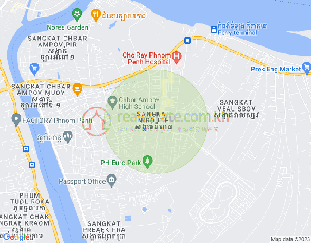 Mapa: Nirouth, Chbar Ampov, Phnom Penh