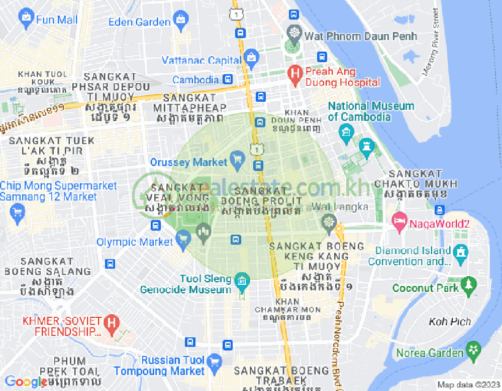Carte de Boeung Prolit, 7 Makara, Phnom Penh