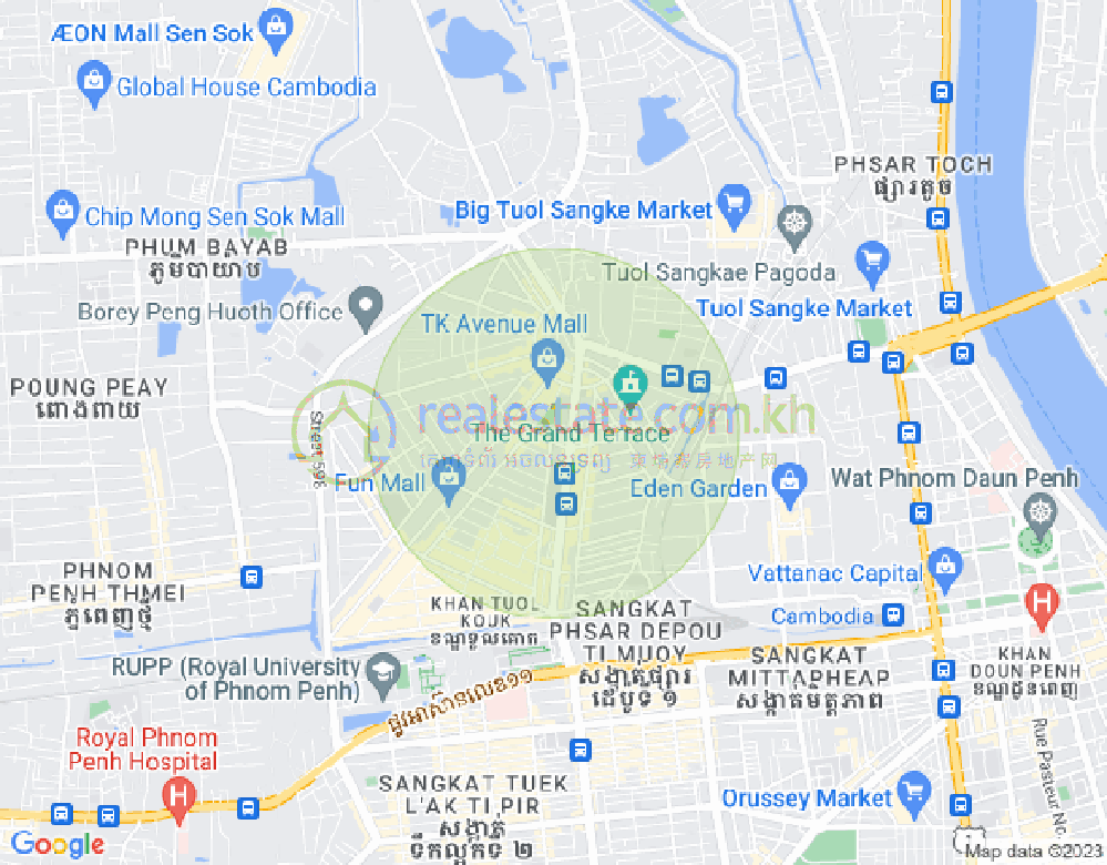 万谷湖1分区, 堆谷区, 金边地图